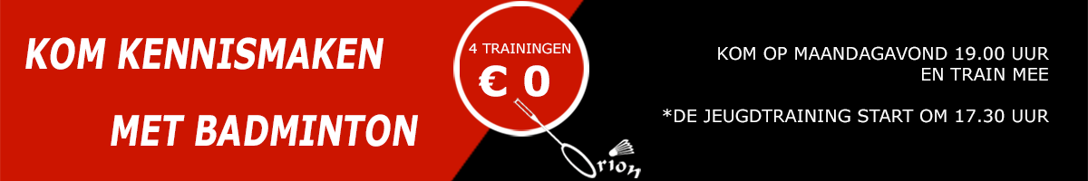 Kom kennismaken met badminton bij BC Orion Enschede