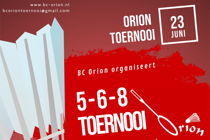 Orion badminton toernooi 23 juni 2024