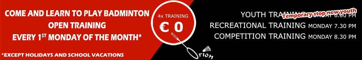 Come and learn to play badminton: 4x training for free