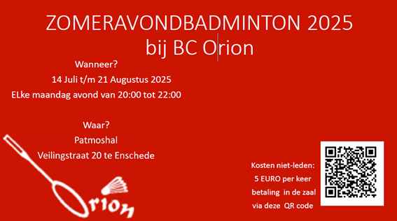 Zomerbadminton 2025 BC Orion Enschede