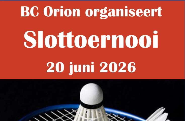 BC Orion slottoernooi 20 juni 2026